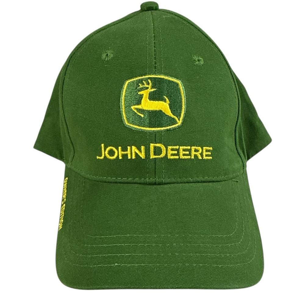 John Deere Green Hat Yellow Embroidered Logo Adjustable Cap OS